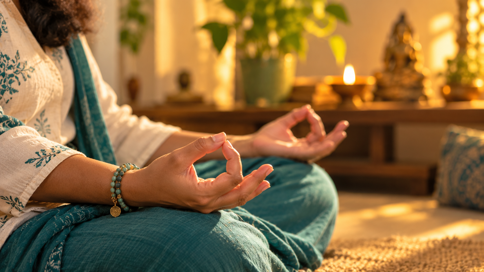 Woman's hands in Gyan Mudra illustrating Siddha mudra healing hand positions