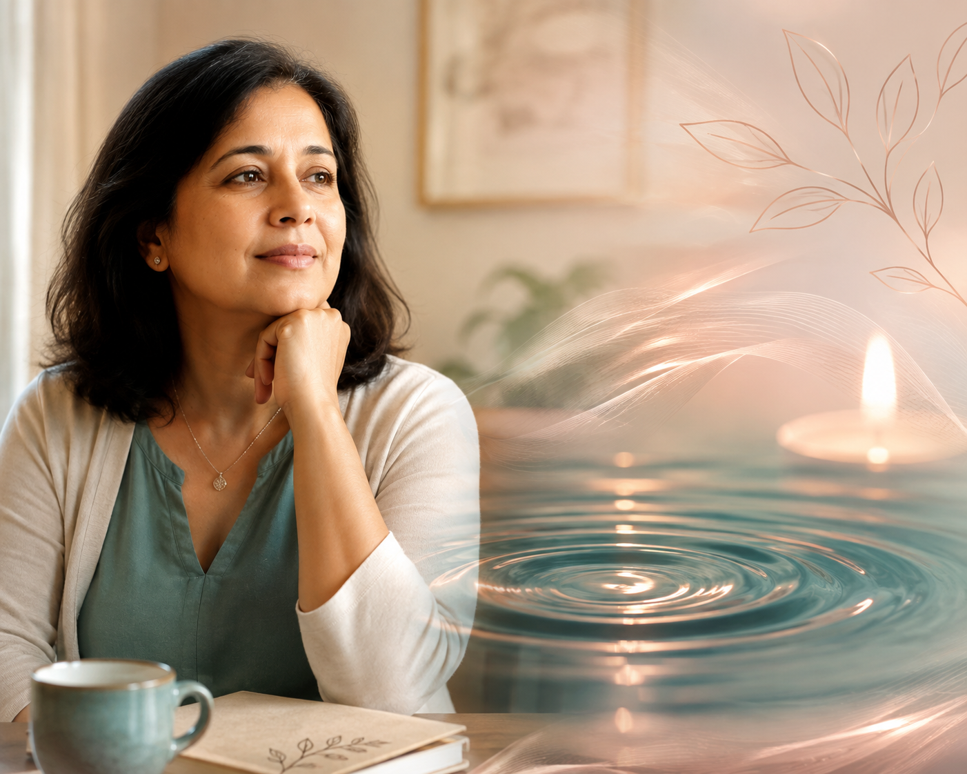 Rippling water symbolizing unpredictable emotional shifts in perimenopause